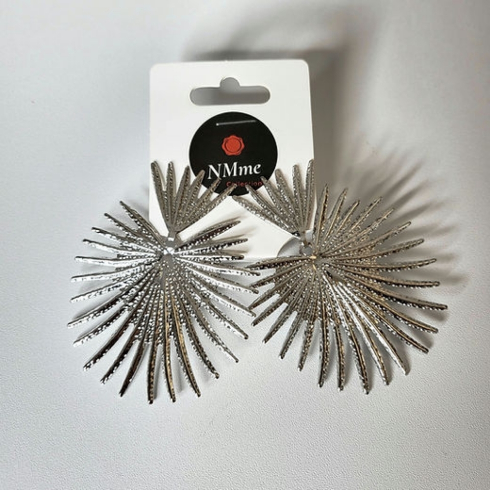 Exaggerated silver earrings